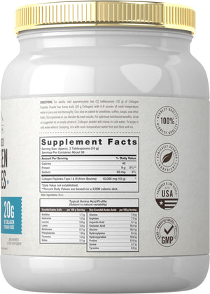 Carlyle Grass Fed Collagen Peptides Powder 20oz | Unflavored | Pasture Raised | Types I & III | 20g of Collagen Per Daily Dose | Non-GMO, Gluten Free | by Herbage Farmstead Carlyle buy supplements Au