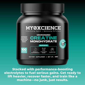MYOXCIENCE Micronized Creatine | Supports Muscle Performance, Lean Body Mass, & Cognition | 100 Servings