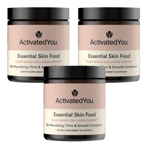 ACTIVATEDYOU Essential Skin Food, Advanced Skincare Collagen Elastin Support Supplement for Aging Skin, Helps Improve Appearance of Face Texture, Sagging w/Dermaval, Vitamin C (30 Count (Pack of 3)) ACTIVATEDYOUBuy Supplements Australia