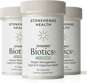 Stonehenge Health Biotics for Women Probiotic 70 Billion CFU, 24 Strains + Prebiotic Fiber, Weight Management, Mood, Digestive, Vaginal & Immune Support, Non-GMO, 30 Delayed-Release Veg Caps (3 Pack)