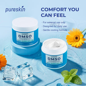 PURESKIN DMSO Relief Cream – Pharmaceutical Grade Fast-Absorbing Cooling Formula for Active Lifestyles – Lightweight Cream with Arnica, MSM, Magnesium, Menthol & Aloe, 4 oz PURESKIN buy supplements Au