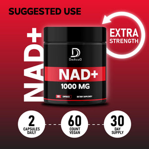 DEDICAD NAD Supplement 1000 mg - Pure NAD Supplement - Energy and DNA Repair, Aging Defense, Brain Function - 60 Capsules DEDICADÂ buy supplements Au