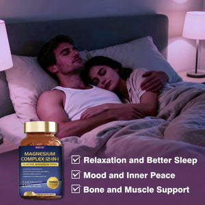Magnesium Complex 700mg 12 in 1 Magnesium Supplement with Glycinate, Citrate, Malate | Sleep, Calm, Muscle Relaxation, Heart Health Support | Vegan 120 Capsules WINYEL buy supplements Au