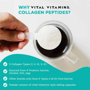 Vital Vitamins Multi Collagen Peptides Powder + Colostrum Capsules with Vitamin C, Zinc