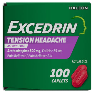 Excedrin Tension Headache Relief Caplets, Acetaminophen 500mg, Caffeine 65mg, Pain Reliever, Aspirin-Free, 100 Count Excedrin buy supplements Au