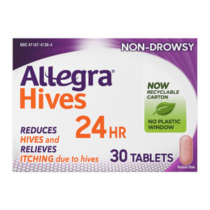 Allegra Hives Antihistamine 24-Hour Tablets, Non-Drowsy Hive Reduction and Hive Itch Relief, 180 mg Fexofenadine HCI, 30-Count Allegra buy supplements Au