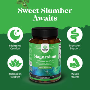 High Absorption Magnesium Complex Supplement - Magnesium Oxide 500mg with Citrate 500mg for Sleep and Mood Support - Pure Citrate per Serving for Muscle Stomach and Digestion - 60 Count Natures Craft buy supplements Au