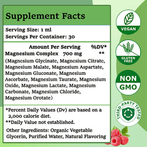 Magnesium 12 in 1 Complex Liquid Drops 700mg, High Absorption Magnesium Glycinate Citrate Malate Taurate & 8 Forms, Magnesium Complex Blend Supplement for Sleep Muscle Nerve Energy Heart Health JUIWEFKK buy supplements Au
