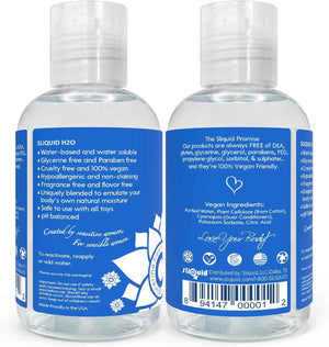 Sliquid H2O Water Based Lube Lubricant for Sex, Glycerin Free Personal Lubricant (4.2 Oz) Clear, Unscented
