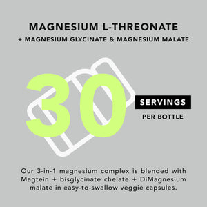 AMANDEAN Magtein Magnesium Complex. L-Threonate, Glycinate, Malate Triple Blend Chelated Magnesium Supplement. 90 Veggie Capsules. High Absorption Branded Ingredients. Brain Health, Sleep, Calm*. AMANDEAN buy supplements Au