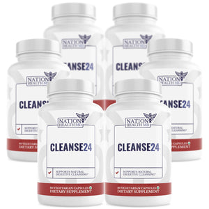 Cleanse24 | Intestinal Cleanse for Humans with Wormwood | Gut Cleanse for Men & Women, Herbal Intestinal Cleanse, Papaya, Black Walnut, 30 Days Supply, 60 Capsules