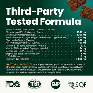 VetriScience Ultimate Strength Healthy Hip & Joint Chews, GlycoFlex Glucosamine, Chondroitin and Green-Lipped Mussel Joint Support Supplement for Dogs, Soothe Joint Discomfort, Duck, 120 Count VETRISCIENCEBuy Supplements Australia