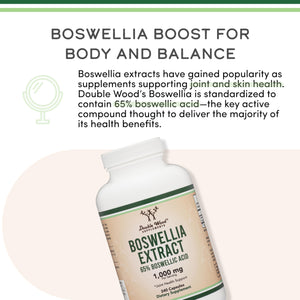 Boswellia Serrata - 240 Capsules (Max Strength 1,000mg of 65% Boswellic Acid Extract) Boswellia Extract Capsules (Joint Support Supplement for Joint Health) Third Party Tested by Double Wood Double Wood SupplementsBuy Supplements Australia