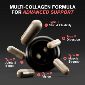 VitaRaw Collagen Pills 1800 mg - Multi Collagen Supplements (Types I, II, III, V & X) Grass Fed Non GMO Collagen Peptides Pills for Hair, Skin and Joints - Hydrolyzed Collagen Protein Powder VitaRaw buy supplements Au