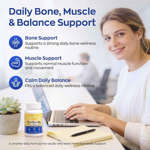 UBIOSKA Vitamin D3 K2 Magnesium, 5000 IU D3, K2 as MK-7, 60 Capsules | 8-form magnesium with glycinate, taurate and malate, plus B vitamins and zinc for daily bone, muscle and immune support