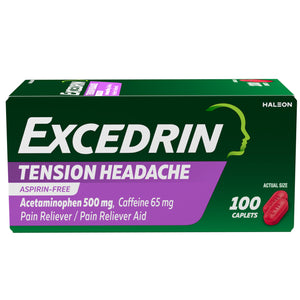 Excedrin Tension Headache Relief Caplets, Acetaminophen 500mg, Caffeine 65mg, Pain Reliever, Aspirin-Free, 100 Count Excedrin buy supplements Au