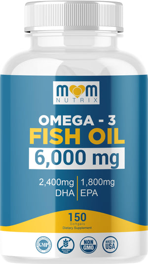 Omega 3 Fish Oil with Maximum EPA DHA - Supports Brain, Liver, Heart & Immunity - Made in The USA - 150 Softgels MOM NUTRIXΒ buy supplements Au