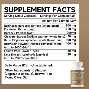 SpenHerb Lymphatic Drainage Capsules Supplements, 8-in-1 Herbal Lymphatic Blend Support Circulation and Natural Fluid Balance, Non-GMO Pure,60 Capsules/1 Pack SpenHerbBuy Supplements Australia