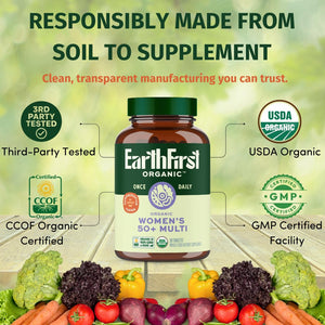 EarthFirst Organic Women's & Men's 50+ Once Daily Multi Bundle,19 Vitamins from Herbs & Superfoods, 30 Count EarthFirst Organic buy supplements Au