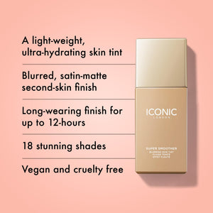 ICONIC LONDON Super Smoother Blurring Skin Tint | Light to Medium Coverage, Hydrating, Ultra-Lightweight Tinted Moisturizer, Cruelty-Free, Vegan Makeup (Neutral Light) 1.01 Fl oz ICONIC LONDON buy supplements Au