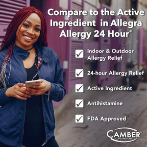 Camber Non-Drowsy Fexofenadine Antihistamine Indoor Outdoor Allergy Relief Tablets (30-ct) CAMBER PHARMACEUTICALS, INC buy supplements Au