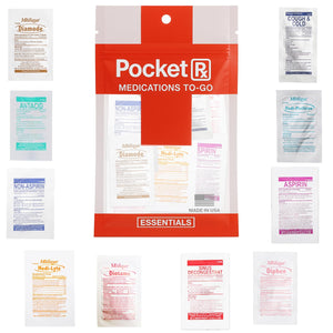 Pocket RX Mini Travel Medicine Kit – TSA-Approved First Aid Pouch with 10 Essential OTC Medications for Headache, Pain, Allergy, Upset Stomach & More – Compact, USA Made (17 Tablets) Real Vitamins buy supplements Au
