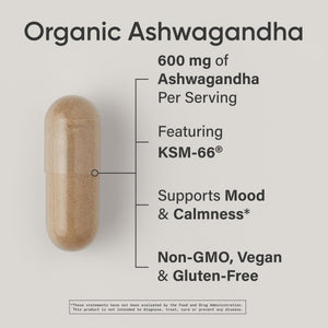 Sports Research® Organic Ashwagandha – Adaptogen for Relaxation, Calm & Sleep Support – Made with Organic KSM-66® – 600 mg – Non-GMO Verified, Gluten-Free, Certified Vegan – 90 Veggie Capsules Sports Research buy supplements Au