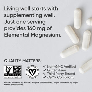 Sports Research® Magnesium Glycinate - Supports Restful Sleep & Enzymatic Processes - 160 mg Chelated Magnesium - Vegan Capsule - 90 Count Sports Research buy supplements Au