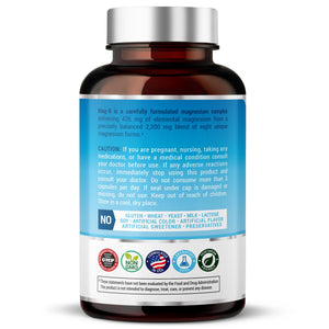 8 in 1 Magnesium Complex for Women & Men 426mg | 180 Vegan Capsules | MAG-8 Blend: Citrate, Bisglycinate, Malate, & More | Non-GMO Magnesio Complex Supplement | Provides 100% Daily Recommended Value Teraputics buy supplements Au