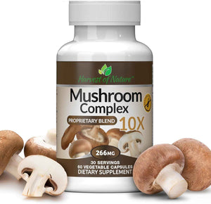 Mushroom Complex Supplement, 60 Capsules | Lion's Mane, Reishi, Turkey Tail, Shiitake, Brain Health & Memory Support For Adults