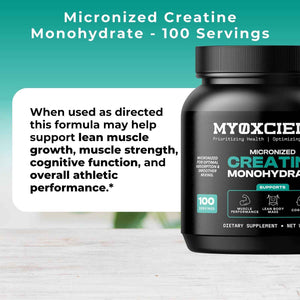 MYOXCIENCE Micronized Creatine | Supports Muscle Performance, Lean Body Mass, & Cognition | 100 Servings