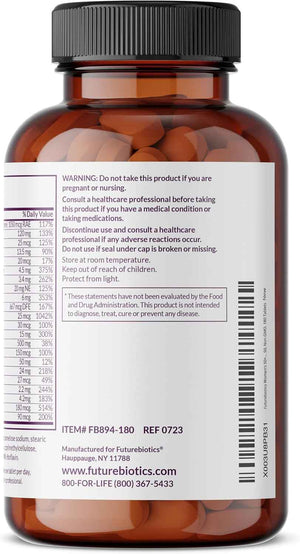 Futurebiotics Women's 50+ Multivitamin Once Daily Multivitamin for Active Women Over 50, Non-GMO, 180 Tablets