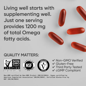 Sports Research® Vegan Omega 3-6-7-9 - 1200 mg of Multi-Spectrum Omega Fatty Acids Certified Non-GMO Formula with Sea Buckthorn & Borage Oil - 90 Veggie Softgels Sports Research buy supplements Au