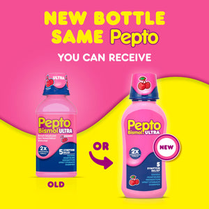 Pepto Bismol ULTRA Liquid for Nausea, Heartburn, Indigestion, Upset Stomach, and Diarrhea - 5 Symptom Fast Relief Medication for Adults, Cherry Flavor, 2x16 oz Pepto Bismol buy supplements Au