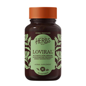 Herbs Etc. Loviral - Lung Health Supplement for Respiratory Defense & Support - Herbal Supplement with Lomatium, Pelargonium & OSHA - Gluten-Free - 60 Softgels (60 Servings) Herbs Etc.Buy Supplements Australia