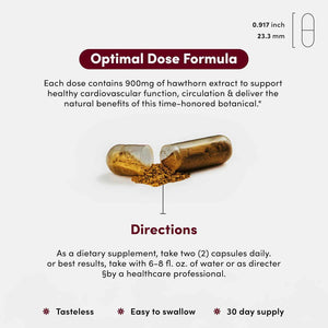 Vital Peak® Hawthorn Peak 900 mg - Supports Heart & Cardiovascular Health - Hawthorn Berry Leaf Extract Supplement - Promotes Overall Wellness - Vegan, Gluten Free, Dairy Free, Non-GMO - 60 Capsules