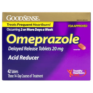 GoodSense Omeprazole Delayed Release Tablets, 20 mg, Acid Reducer for Heartburn, 42 Count GoodSense buy supplements Au