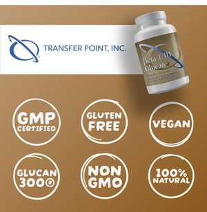Transfer Point Yeast-Derived Beta 1,3D Glucan (1,3/1,6 B-Glucans) 200mg, Minimum 85% Beta Glucan Content, Non-GMO, Vegetarian, All-Natural Immune Support, 60 Capsules Transfer Point buy supplements Au