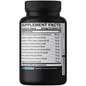 DEDICAD 12in1 Black Cohosh 5-Month Supply for Menopause Support Supplement with Dong Quai, Chasteberry, Red Raspberry, Licorice, Wild Yam & More - 150 Capsules DEDICADÂ buy supplements Au