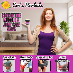 Em's Herbals, Muscle & Joint Care Arnica Salve - Amplified Arnica Salve Made with Menthol Crystals, and Effective Essential Oils to Penetrate Deep into Muscles, Joints, and Back Discomfort (2 oz) Em's HerbalsBuy Supplements Australia