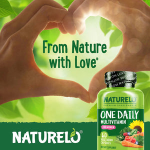 NATURELO One Daily Multivitamin for Women w/Vitamin B12, 60 Ct, Energy Support, Whole Food Daily Women Multivitamin Supplement, Nourish Hair/Skin/Nail, Non-GMO, No Soy, Gluten Free, 2 Month Supply NATURELO buy supplements Au