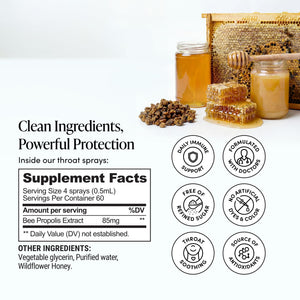 Propolis Throat Spray by Beekeeper's Naturals - 95% Bee Propolis Extract, Natural Immune Support & Sore Throat Relief - Antioxidants, Keto, Paleo, Gluten-Free (1.0 oz)(Pack of 1) Beekeeper's Naturals buy supplements Au