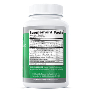 Balance ONE Liver Support Supplement with Milk Thistle, Molybdenum, Dandelion Root & Choline – Liver Health, Detox Pathway & Antioxidant Support – Vegan Capsules, 1 Month Supply – Liver One Balance ONE buy supplements Au