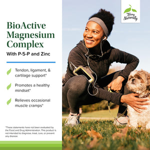 Terry Naturally BioActive Magnesium Complex - Bone & Heart Health Support - Supplement with Vitamin B6, Zinc & Magnesium - Pyridoxal-5-Phosphate Vegan Capsule Supplement - 120 Capsules Terry Naturally buy supplements Au