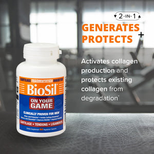 Biosil On Your Game - 60 Veggie Capsules, Pack of 2 - with Patented ch-OSA Complex - Increase Collagen Production for Joint Pain Relief, Flexibility & Range of Motion - GMO Free - 60-Day Supply BiosilBuy Supplements Australia
