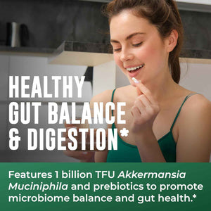 Akkermansia Muciniphila Supplement With Prebiotics, 30 Capsules | 1 Billion CFU With XOS Prebiotic - Supports Gut Health, Mirobiome Balance & Digestive Health - Gluten Free
