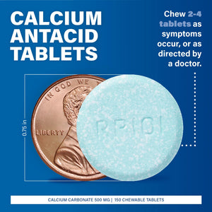 MAJOR Regular Strength Antacid Tablets - Calcium Carbonate 500 mg - Assorted Fruit Flavor - 150 Chewable Count (2 Pack) MAJOR buy supplements Au