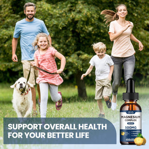 Triple Magnesium Complex Supplement-Magnesium Glycinate, Citrate, Malate Liquid Drops 500mg with Ashwagandha, L-Theanine, Vitamin B6 for Calm, Stress Relief, Sleep, Muscle Support-Pineapple Flavor dilib buy supplements Au