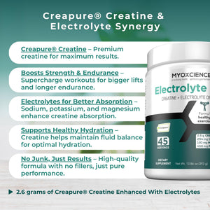 MYOXCIENCE Electrolyte STIX | Creatine Electrolyte Powder | Recovery from Exercise & Muscle Development w/Real Salt (Unflavored) (Jar 45 ct) MYOXCIENCE buy supplements Au
