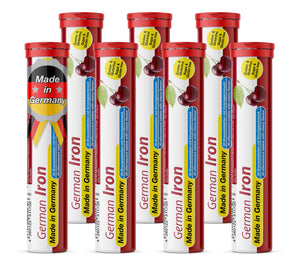 T&D German Iron 14 mg - 140 Vegan Drink Effervescent Tablets - Cherry Flavor - Made in Germany T&D buy supplements Au